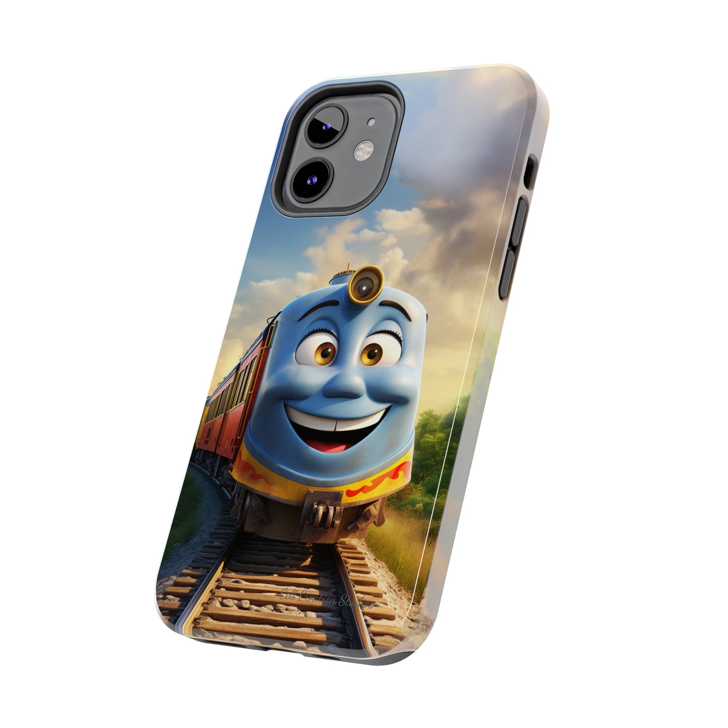 The "Smiling Blue Train" Phone Case -Tough Phone Cases