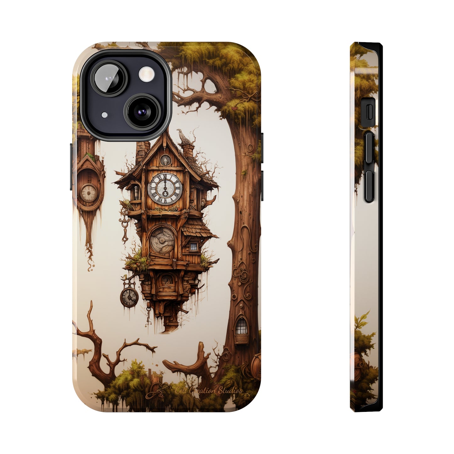 Introducing the "Mystical Wooden Clock" Cell Phone Case – Embrace Enchantment and Timeless Beauty -Tough Phone Cases