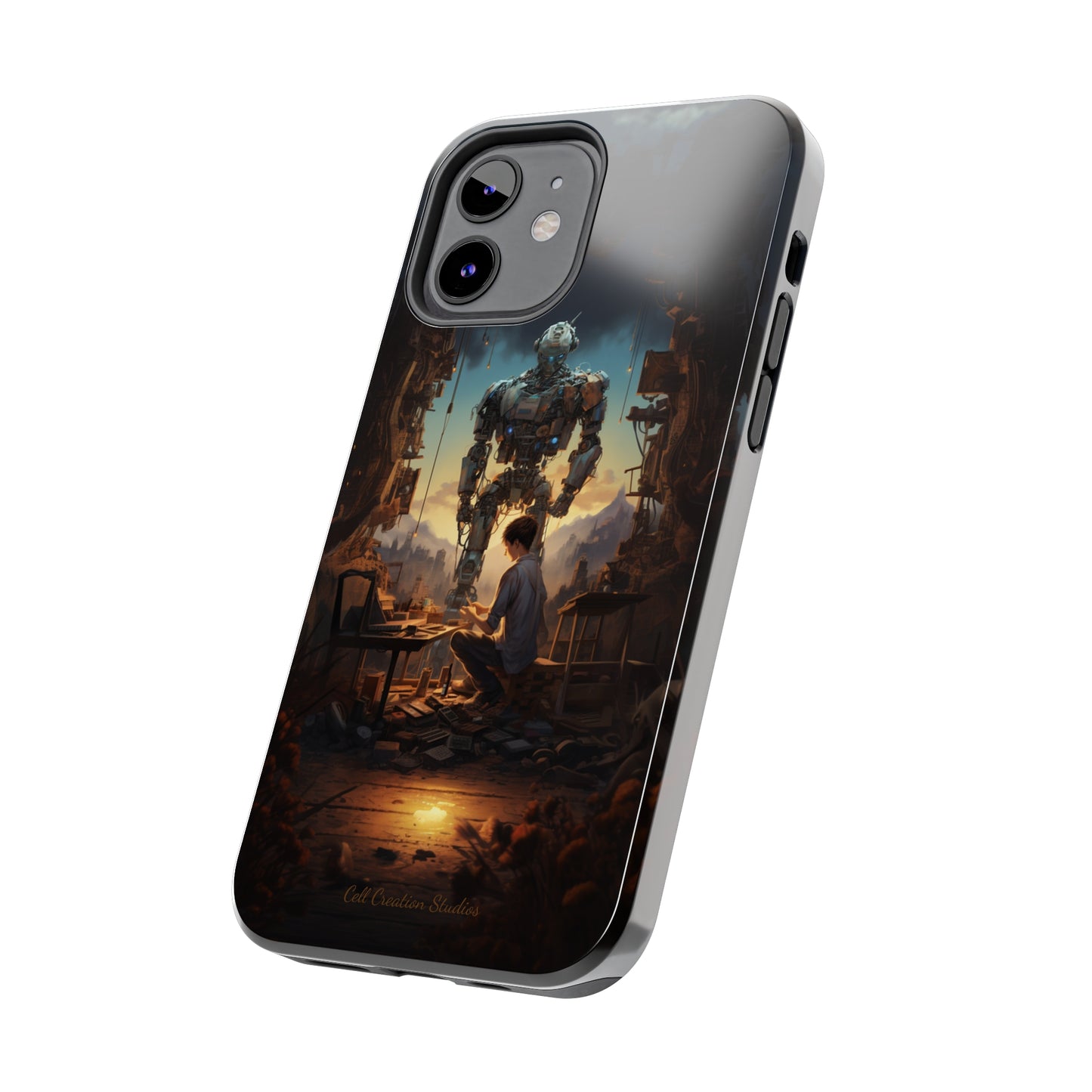 Introducing the "Mechanical Bond" Cell Phone Case – Witness a Captivating Moment of Giant Robot and Boy -Tough Phone Cases