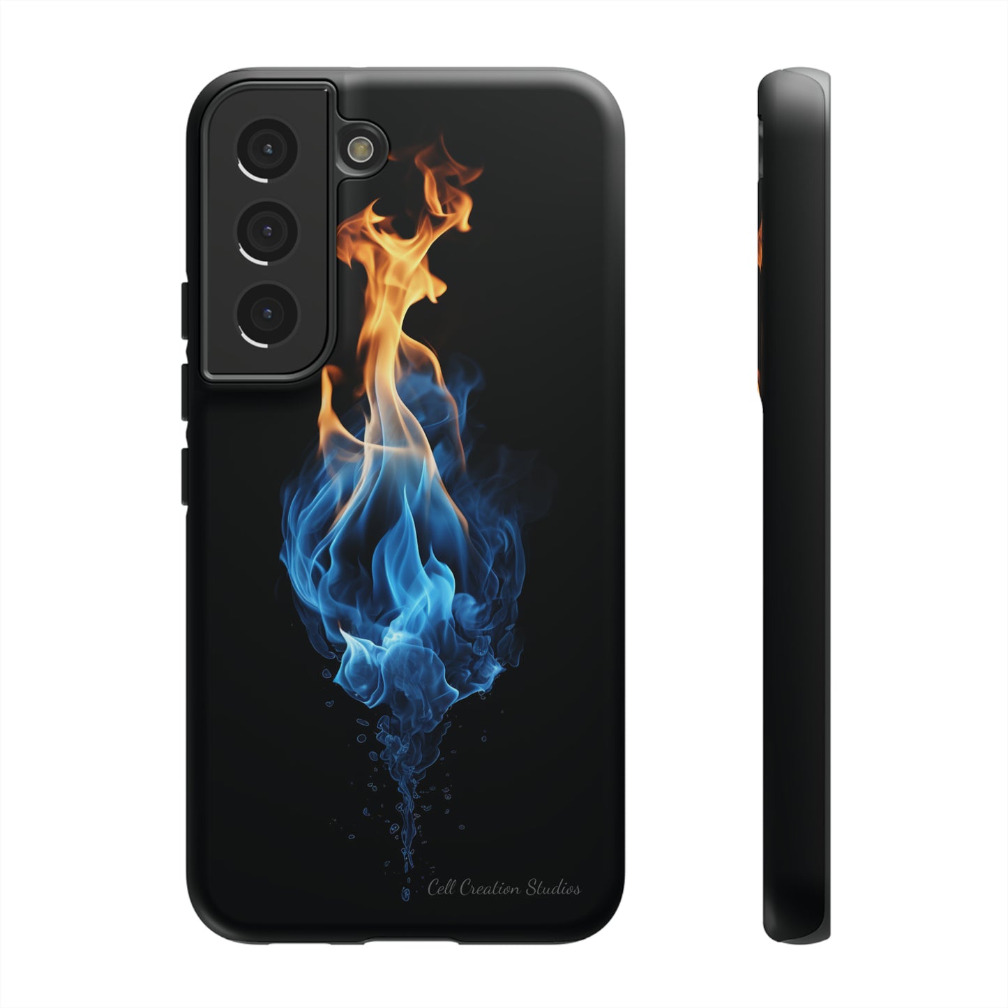 "Elegant Blue and Orange Flame" Phone Case: Ignite Your Style -Tough Cases