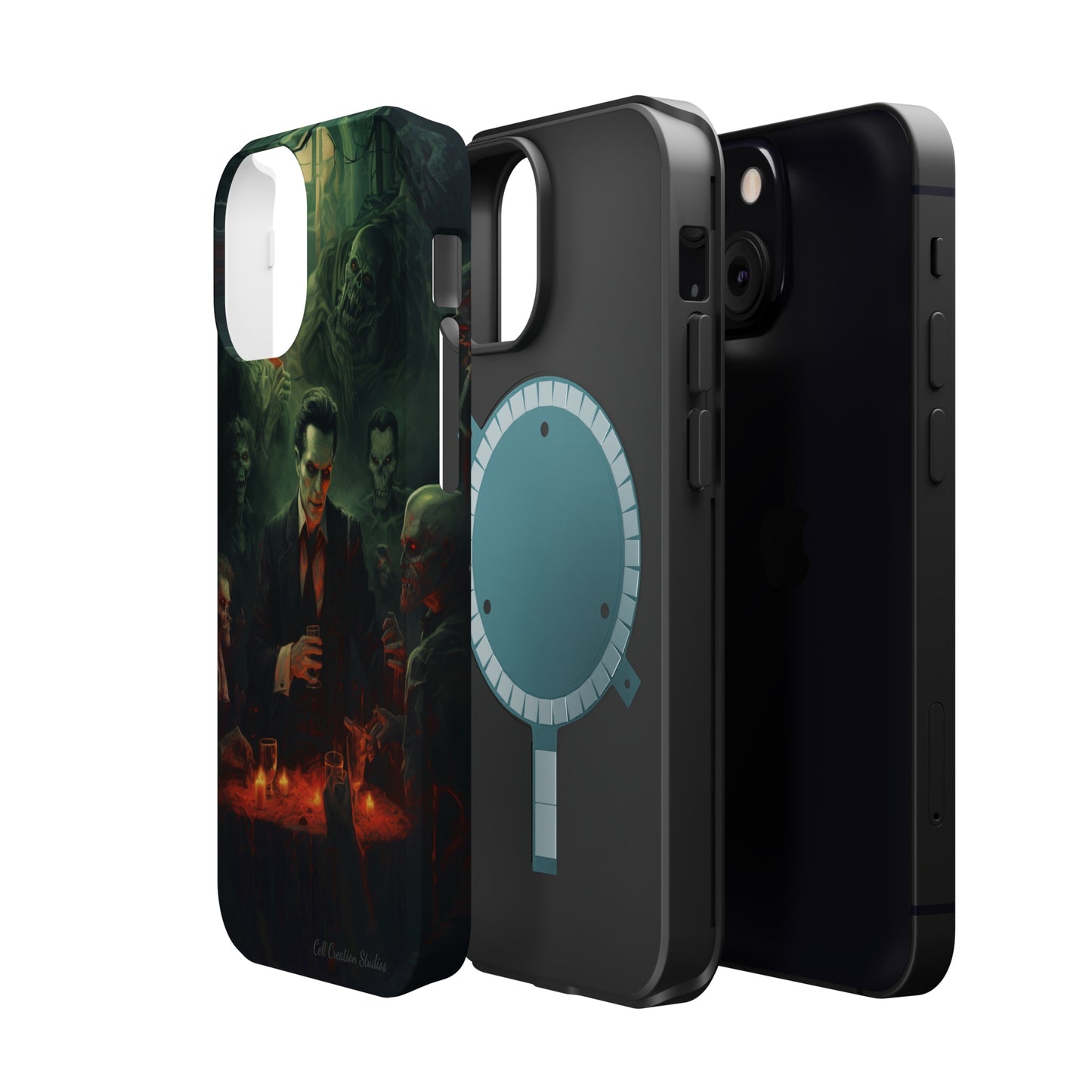 Introducing the "Dracula's Halloween Soiree" Cell Phone Case – Join the Spooky Gathering -MagSafe Tough Cases