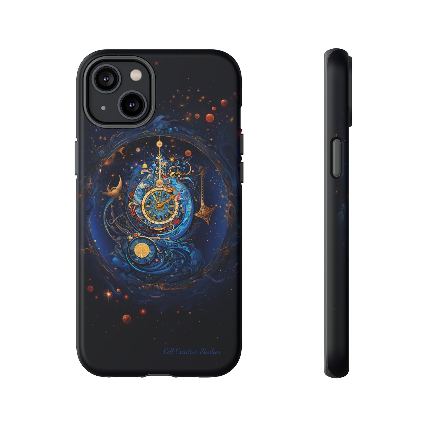 "Cosmic Clock Elegance" -Tough iPhone Cases