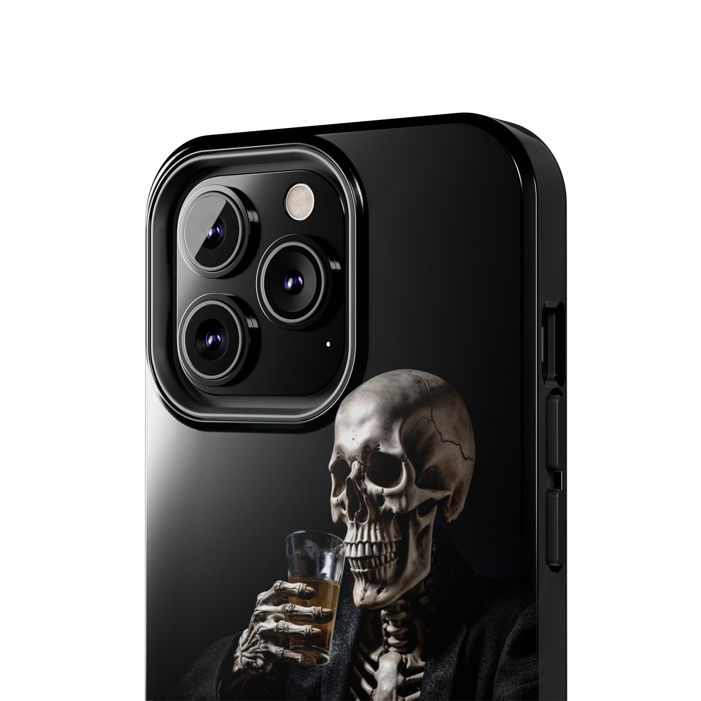 "Embrace the Dark Side with Our Skeleton Drinking Phone Case" -Tough Phone Cases