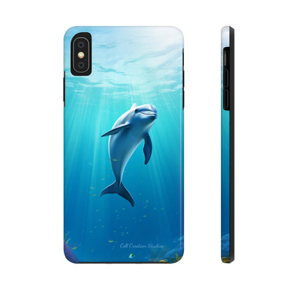 Introducing the "Dolphin Serenity" Cell Phone Case – Dive into Tranquility with a Graceful Dolphin -Tough Phone Cases