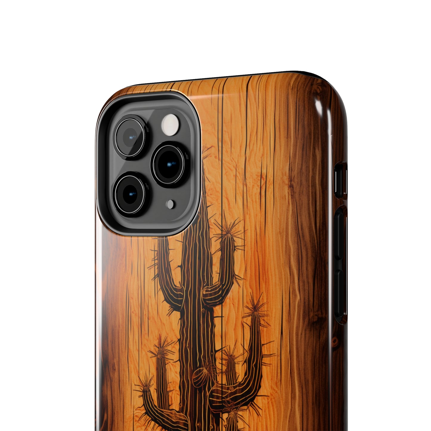 "Cactus Burnt Wood" Phone Case -Tough Phone Cases