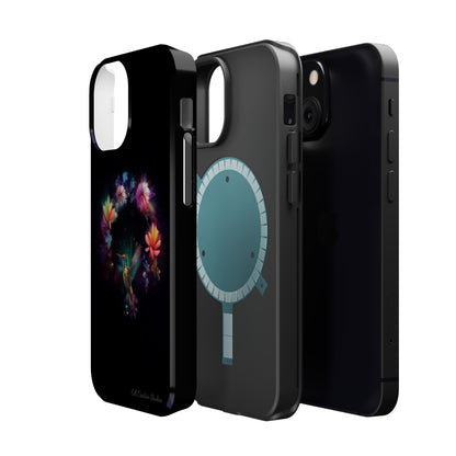 Introducing the "Floral Harmony Hummingbird" Cell Phone Case – Where Elegance Meets Nature -MagSafe Tough Cases