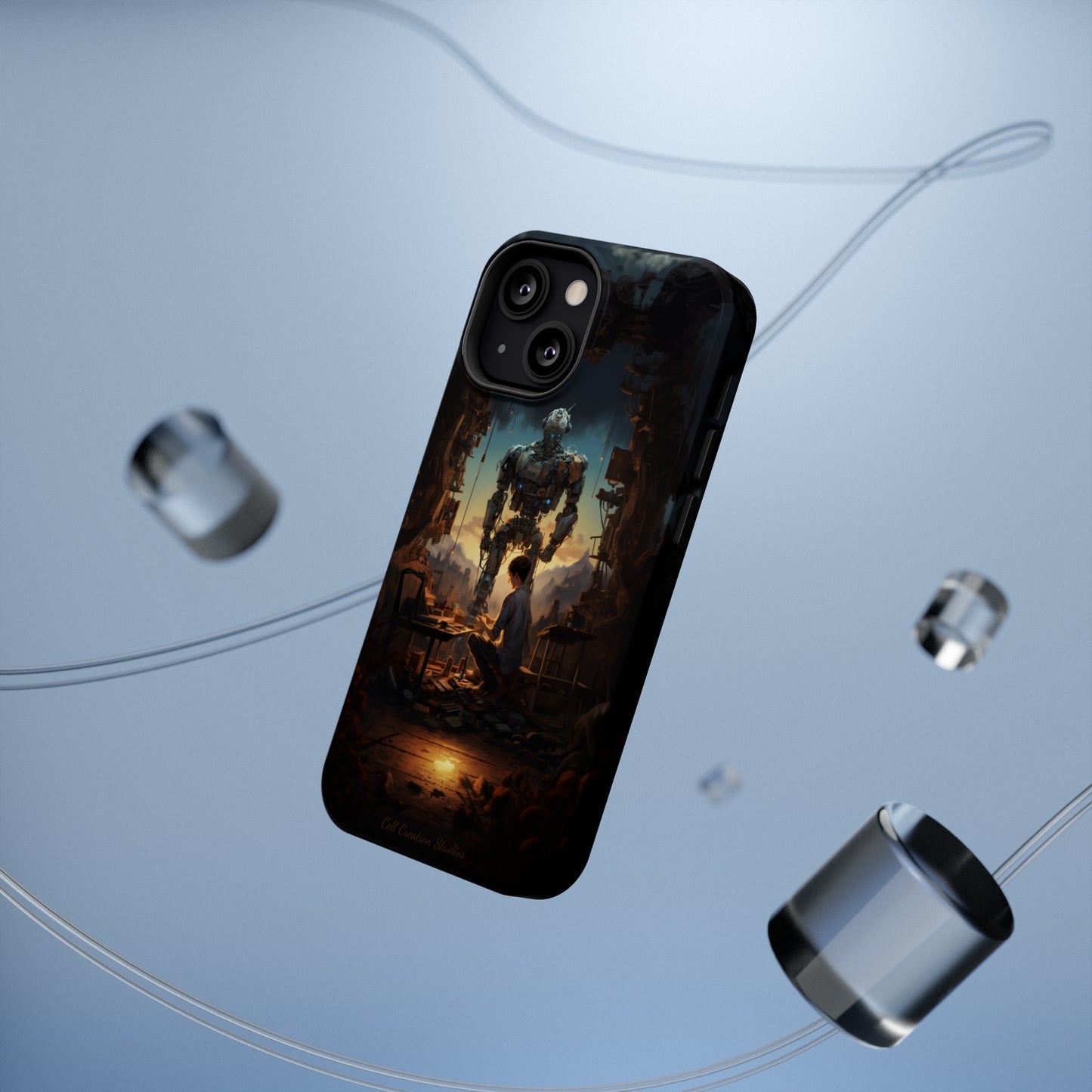 Introducing the "Mechanical Bond" Cell Phone Case – Witness a Captivating Moment of Giant Robot and Boy -MagSafe Tough Cases