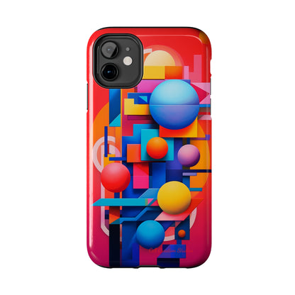 The "Geometric Red Background" Cell Phone Case- Upgrade Your Phone's Aesthetics -Tough Phone Cases