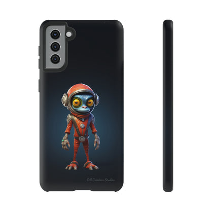 The "AstroGuard" Animated Blue Alien Astronaut Phone Case -Tough Cases