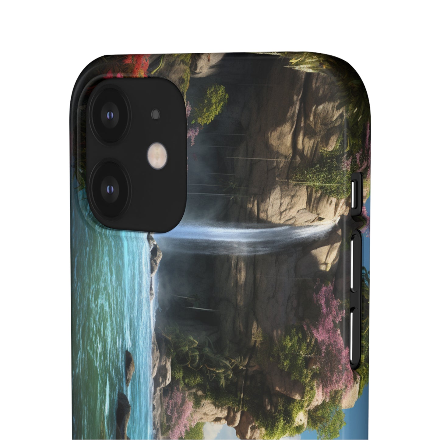 Introducing the "Nature's Cascade" Cell Phone Case – Capture Majestic Beauty with Rock Cliffs and Waterfall! -Snap Cases