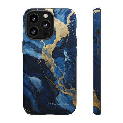 "Azure Elegance Marble" -Tough iPhone Cases