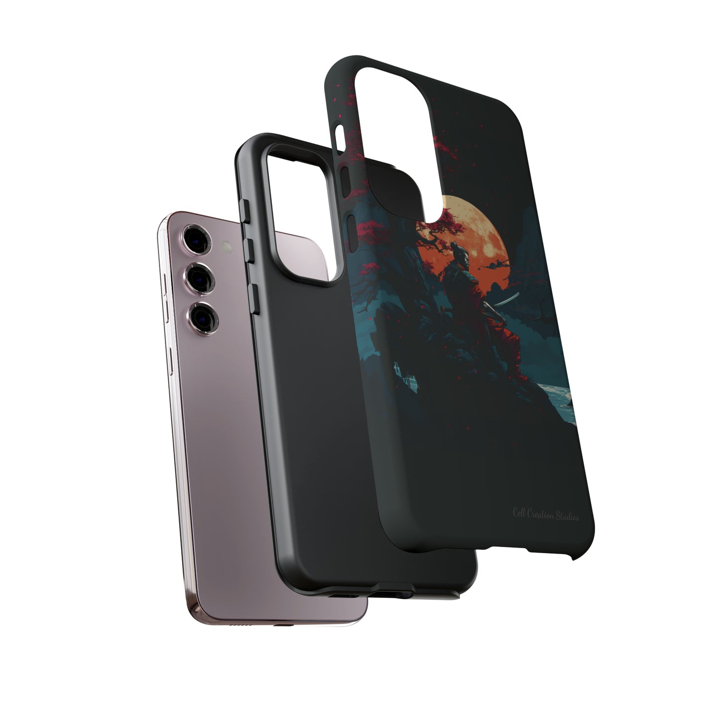 Introducing the "Moonlit Samurai Serenity" Cell Phone Case – Embrace Elegance and Strength -Tough Cases