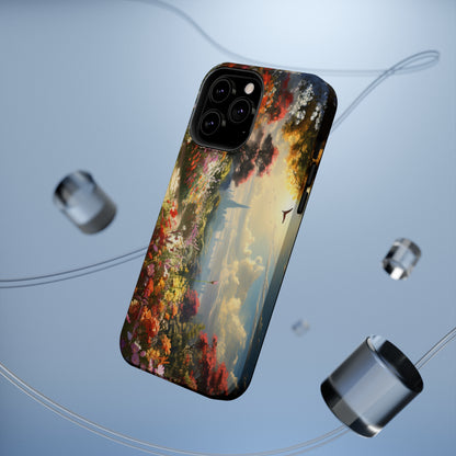 Introducing the "Floral Haven" Cell Phone Case – Where Nature and Urban Marvels Converge! -MagSafe Tough Cases