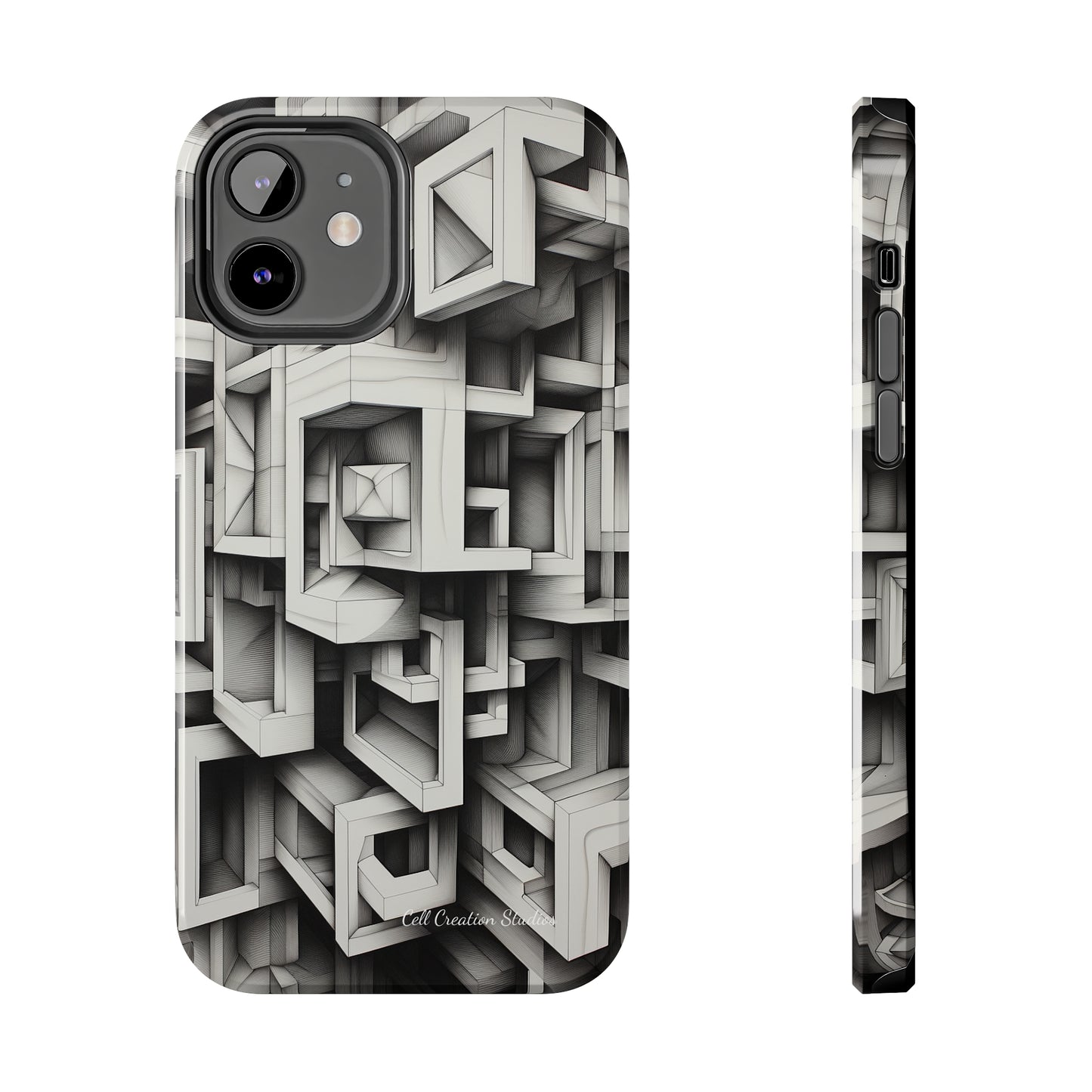 The "Geometric Right Angles" Cell Phone Case -Experience Sleek Simplicity-Tough Phone Cases