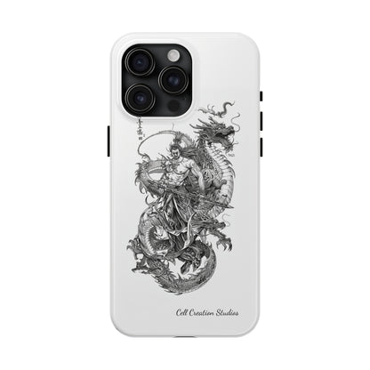 "Samurai and Dragon Sketch" -Tough iPhone Cases