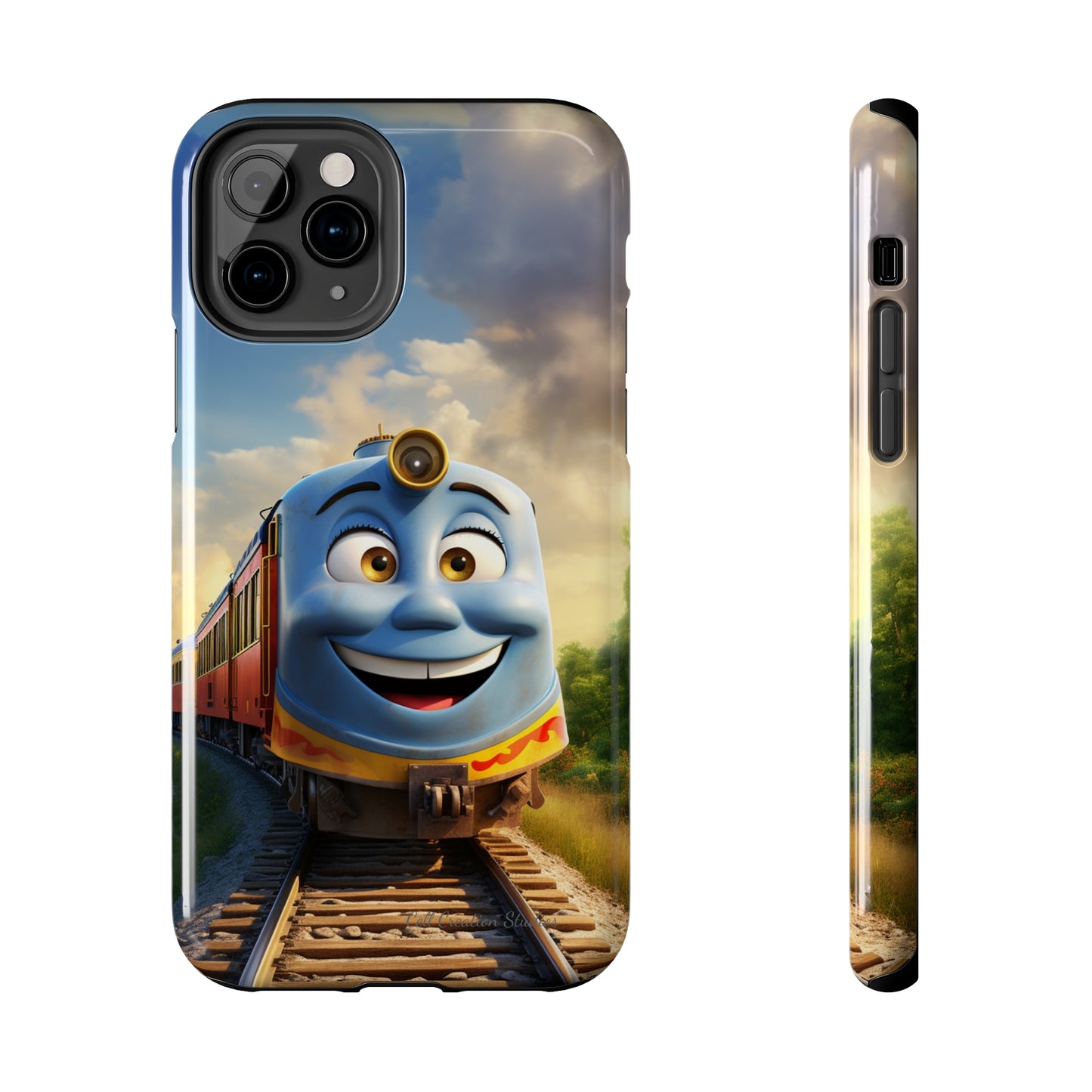 The "Smiling Blue Train" Phone Case -Tough Phone Cases