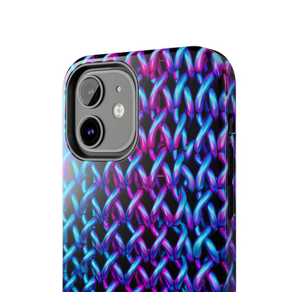 Introducing the "Neon Chainlink Glow" Cell Phone Case – Illuminate Your Style with Vibrant Chain Pattern Design -Tough Phone Cases