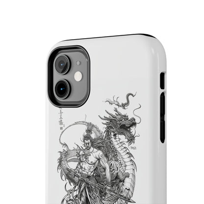 "Samurai and Dragon Sketch" -Tough iPhone Cases