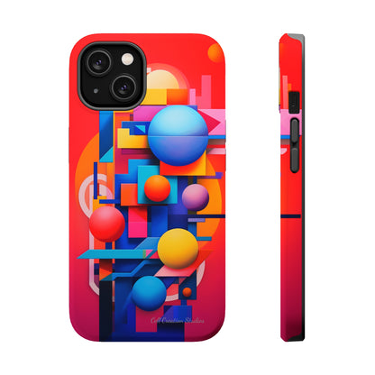 The "Geometric Red Background" Cell Phone Case- Upgrade Your Phone's Aesthetics -MagSafe Tough Cases