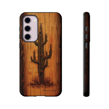 "Cactus Burnt Wood Phone Case" -Tough Cases