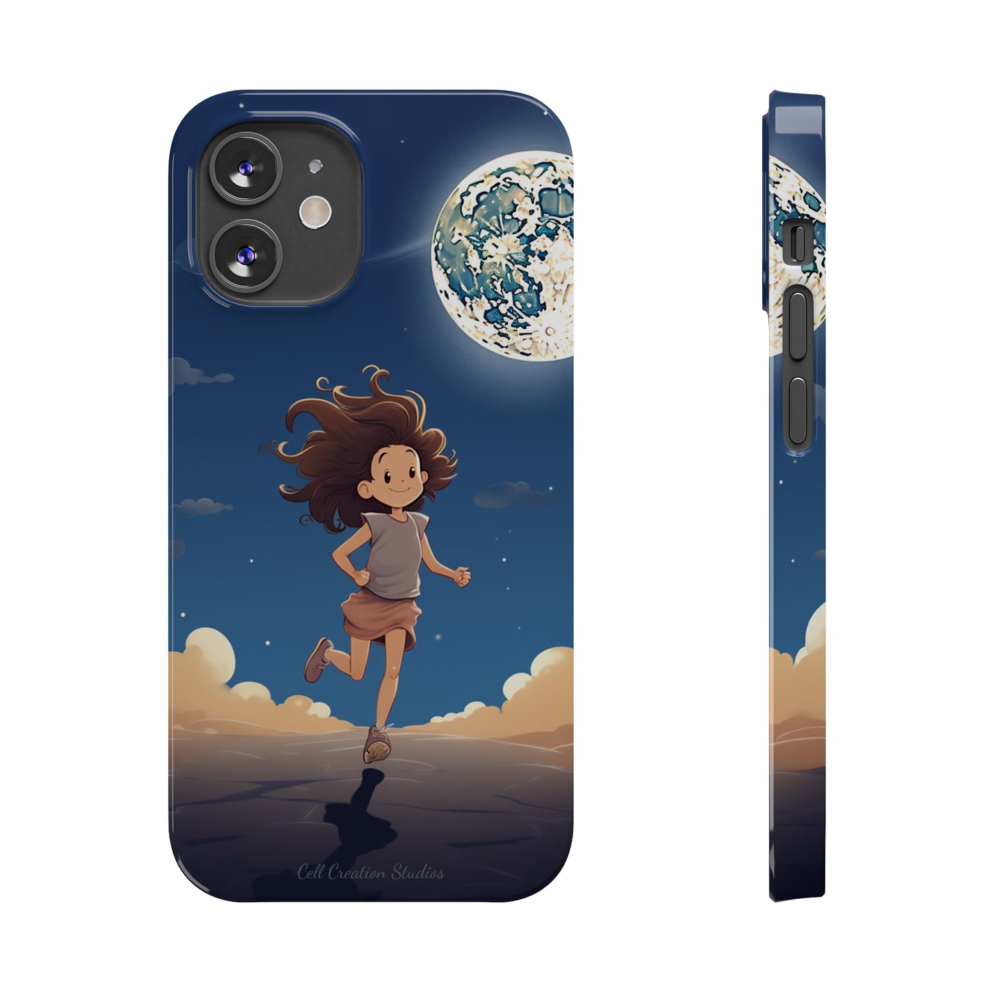 Introducing the "Moonlit Runner" Cell Phone Case – Embrace Adventure with a Captivating Moonlit Design -Slim Phone Cases