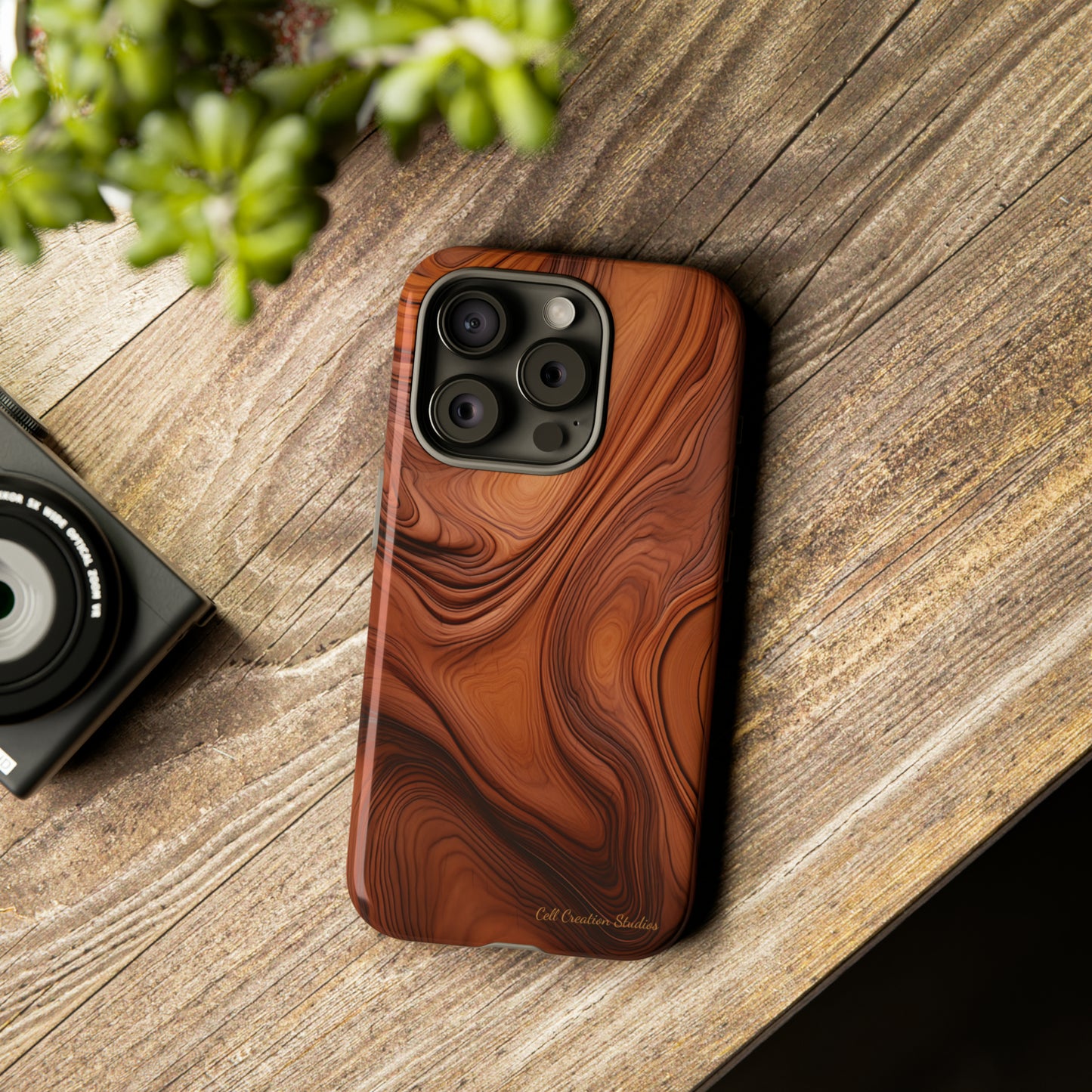 The "Natural Elegance" Wood Pattern Phone Case-Tough Cases