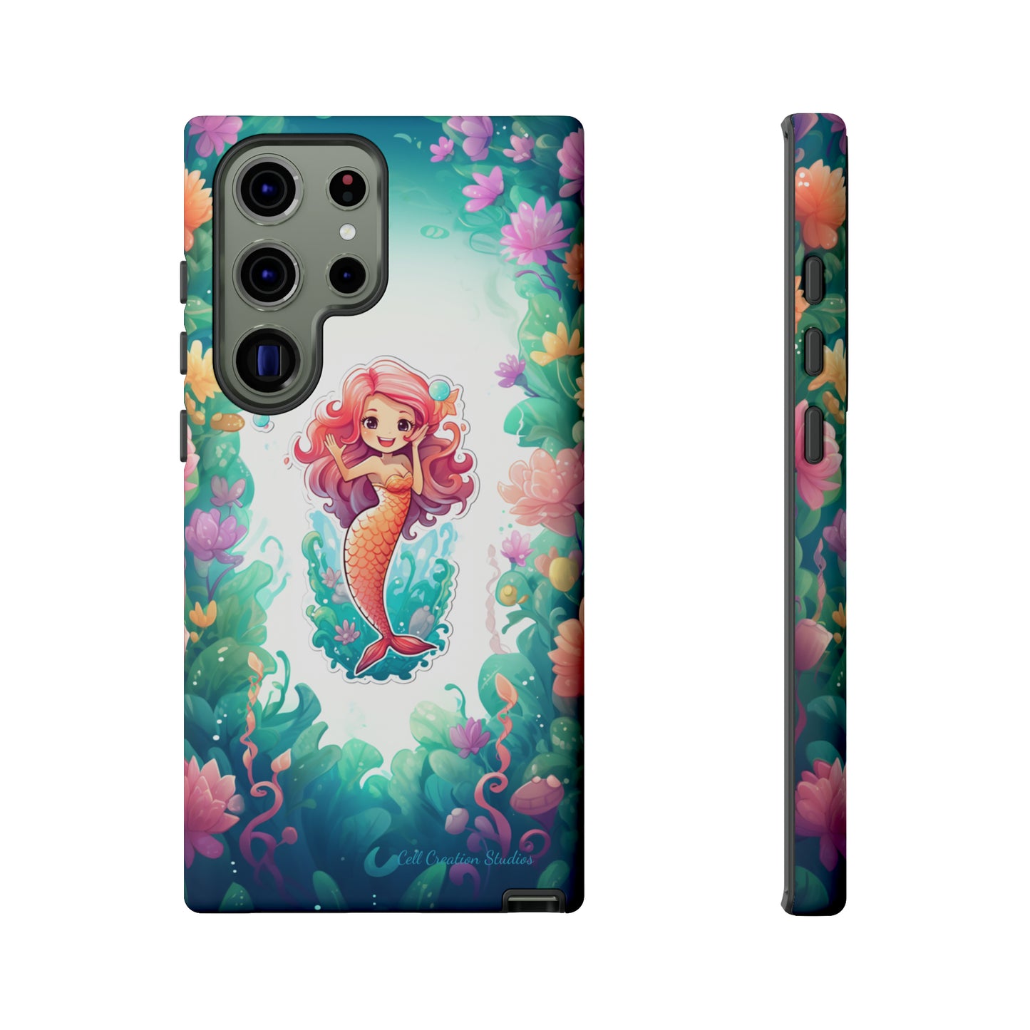 "Pink Seaflower Mermaid" -Tough Samsung Phone Cases