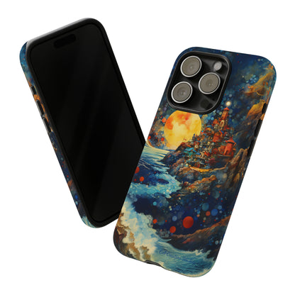 "Moonlit Coastal Vista" -Tough iPhone Cases