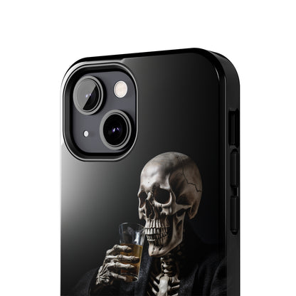 "Embrace the Dark Side with Our Skeleton Drinking Phone Case" -Tough Phone Cases