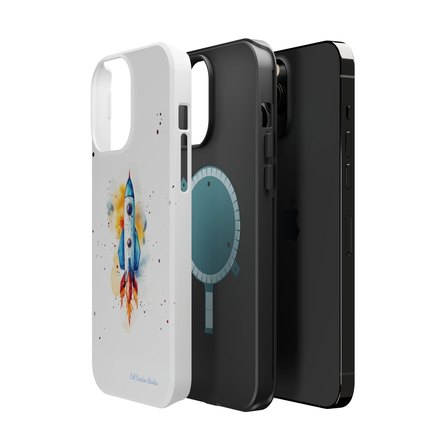 Introducing our "Cosmic Rocket" Cell Phone Case – Where Style Meets Adventure -MagSafe Tough Cases