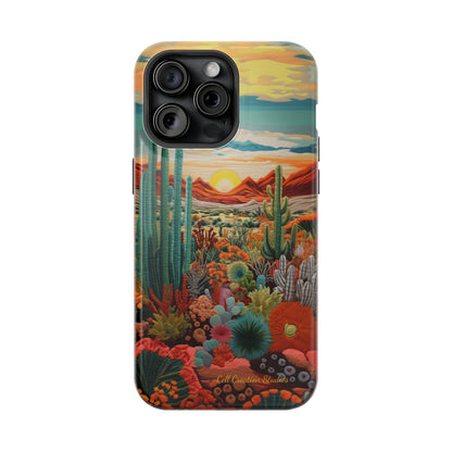 "Desert Bloom Embroidery" -MagSafe Tough iPhone Cases