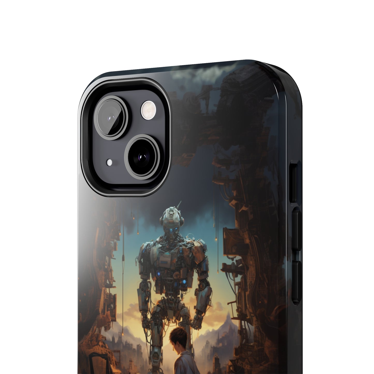 Introducing the "Mechanical Bond" Cell Phone Case – Witness a Captivating Moment of Giant Robot and Boy -Tough Phone Cases