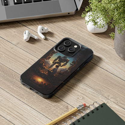 Introducing the "Mechanical Bond" Cell Phone Case – Witness a Captivating Moment of Giant Robot and Boy -Tough Phone Cases