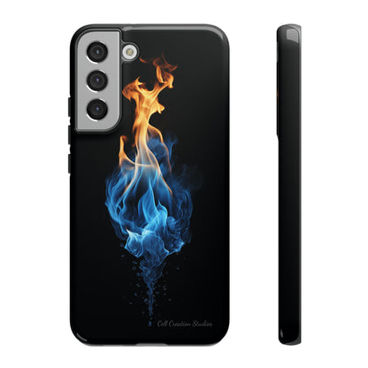 "Elegant Blue and Orange Flame" Phone Case: Ignite Your Style -Tough Cases