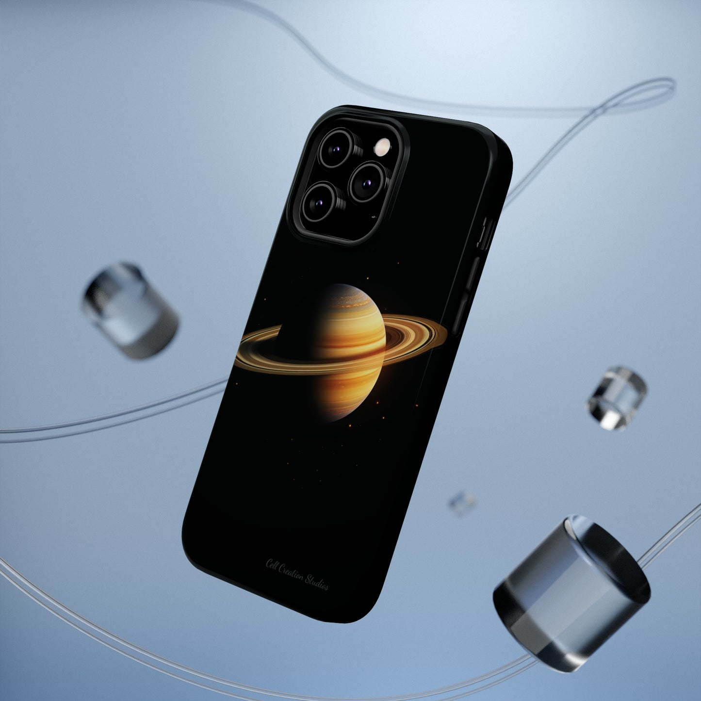 Introducing the "Saturn's Elegance" Cell Phone Case – A Cosmic Masterpiece -MagSafe Tough Cases