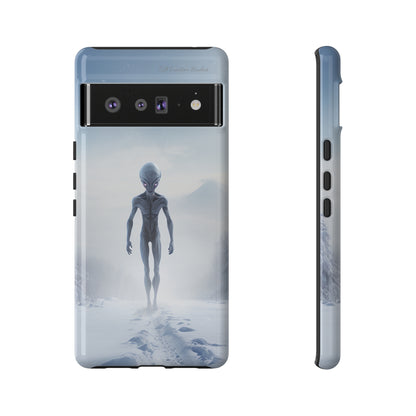 Introducing the "Frosty Extraterrestrial" Cell Phone Case – Embrace Alien Intrigue Amidst the Snowscape -Tough Cases