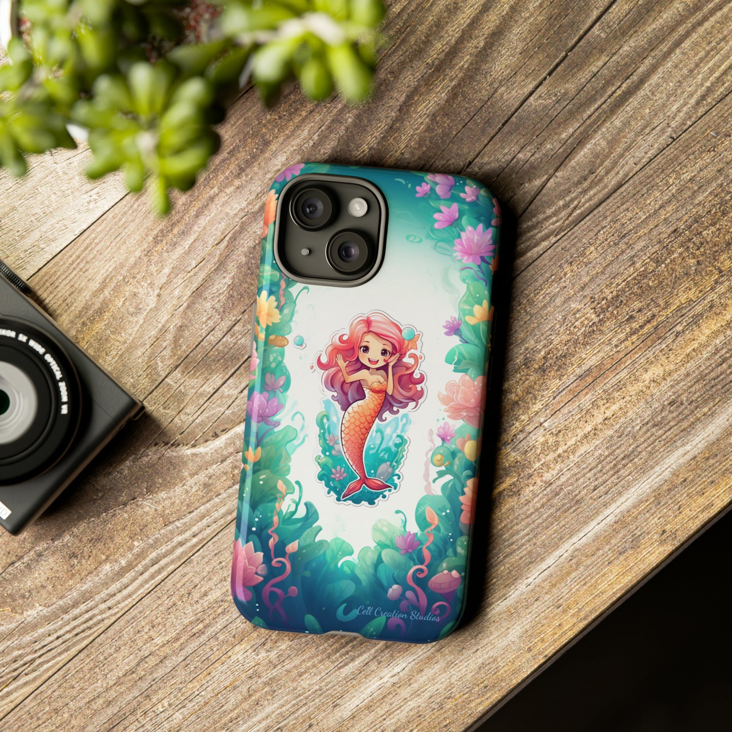 "Pink Seaflower Mermaid" -Tough iPhone Cases