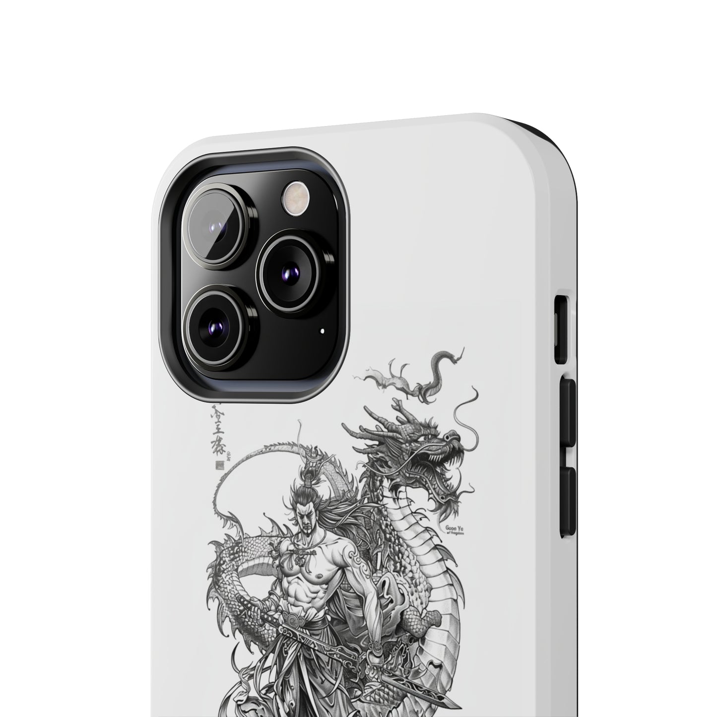 "Samurai and Dragon Sketch" -Tough iPhone Cases