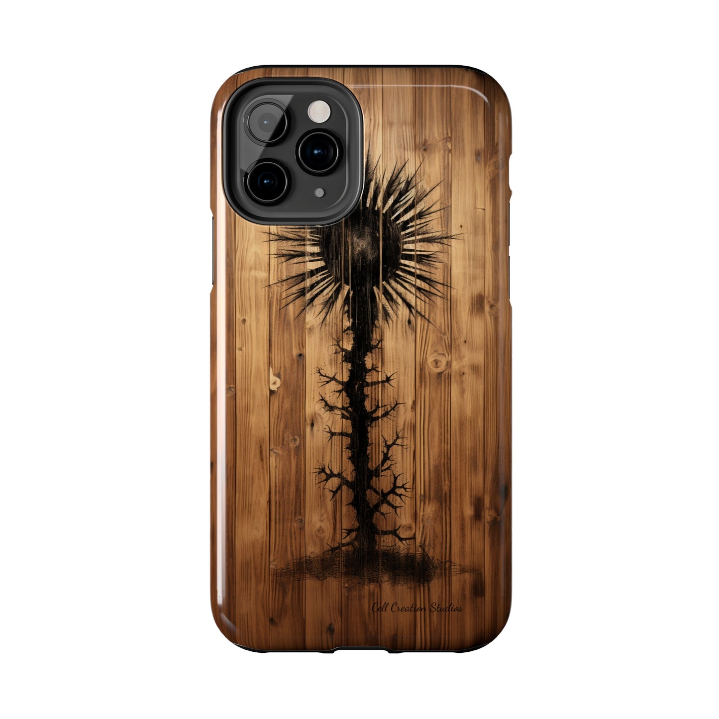 "Desert Plant on Wood Themed Phone Case: Embrace Nature's Beauty"-Tough Phone Cases