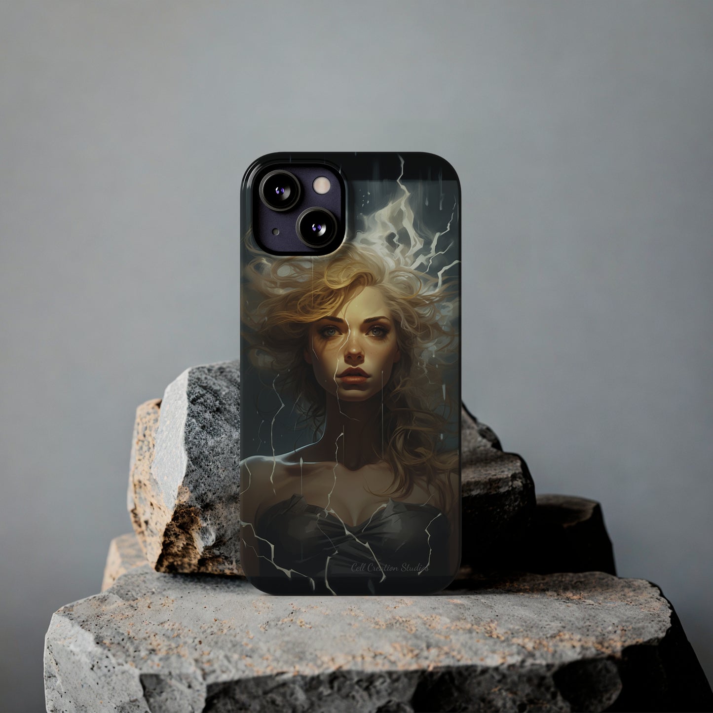 Introducing the "Electrifying Beauty" Cell Phone Case – Sparks of Style and Power -Slim Phone Cases