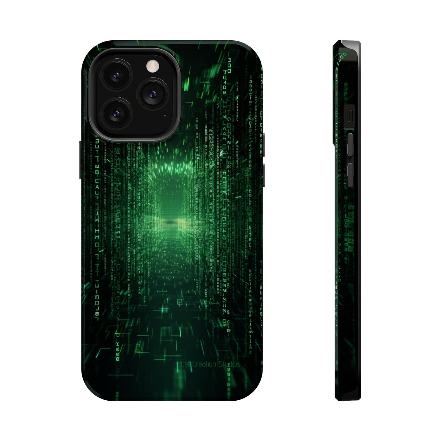 Introducing our "Digital Code Stream" Cell Phone Case – where style meets technology for your device's protection -MagSafe Tough Cases