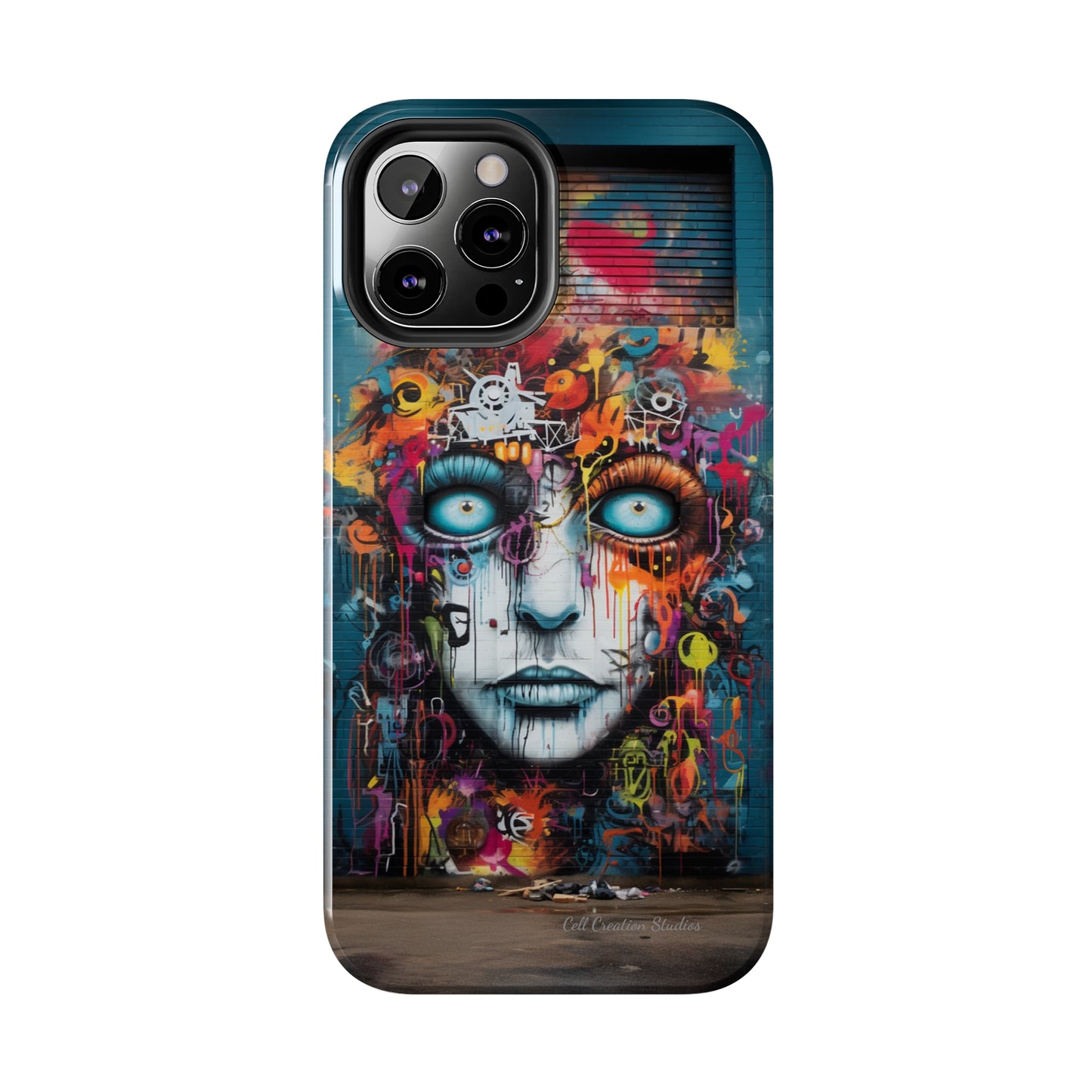 Elevate Your Style with our "Graffiti Face Concrete Wall" Phone Case -Tough Phone Cases