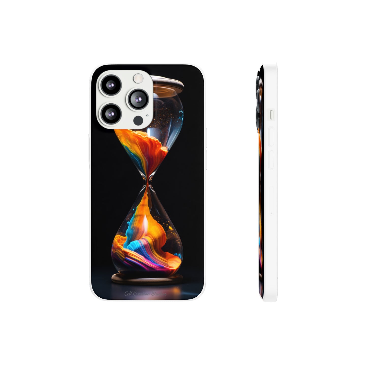 Introducing the "Vibrant Sands of Time" Cell Phone Case – Embrace the Beauty of Colorful Hourglass Design -Flexi Cases