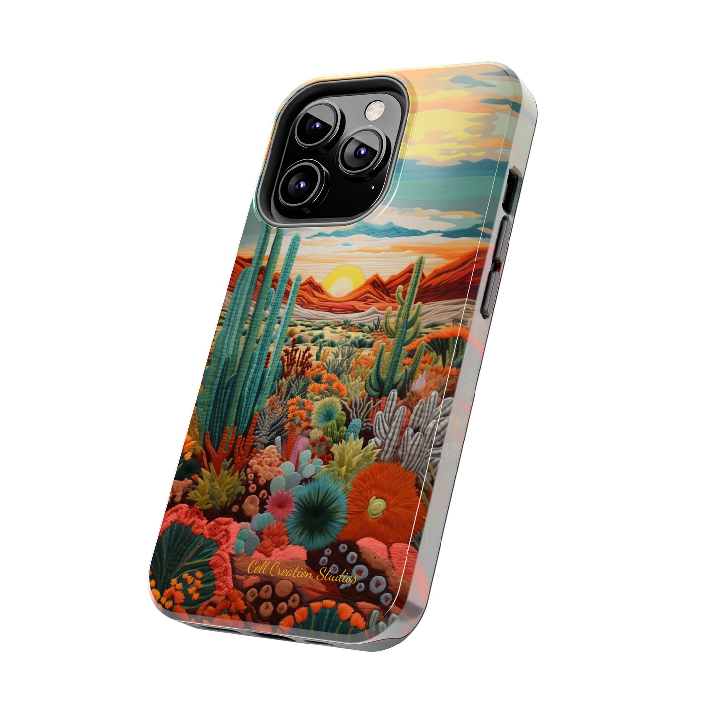 "Desert Bloom Embroidery" -Tough iPhone Cases