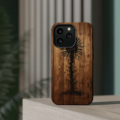 "Desert Plant on Wood Themed Phone Case: Embrace Nature's Beauty" -MagSafe Tough Cases