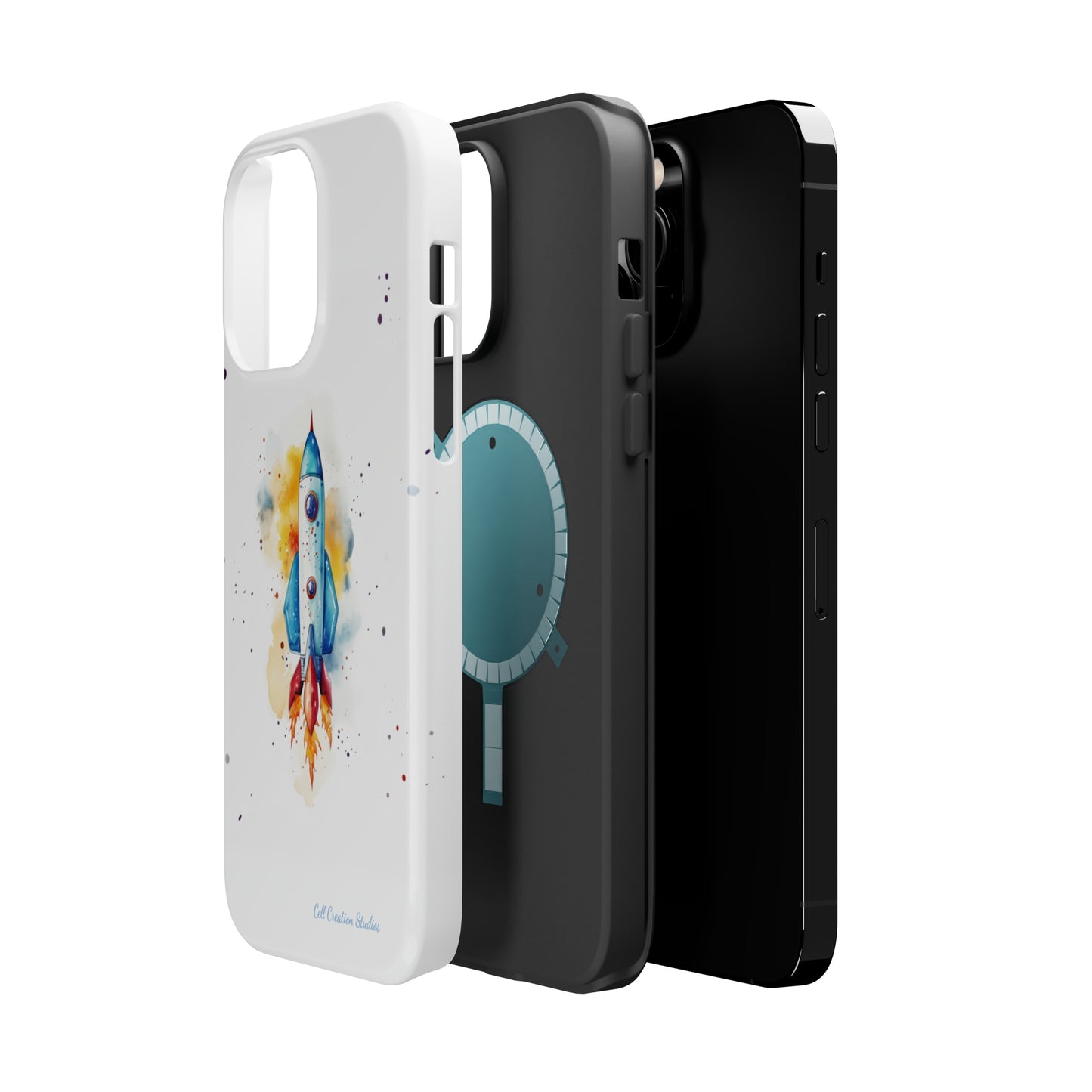 Introducing our "Cosmic Rocket" Cell Phone Case – Where Style Meets Adventure -MagSafe Tough Cases