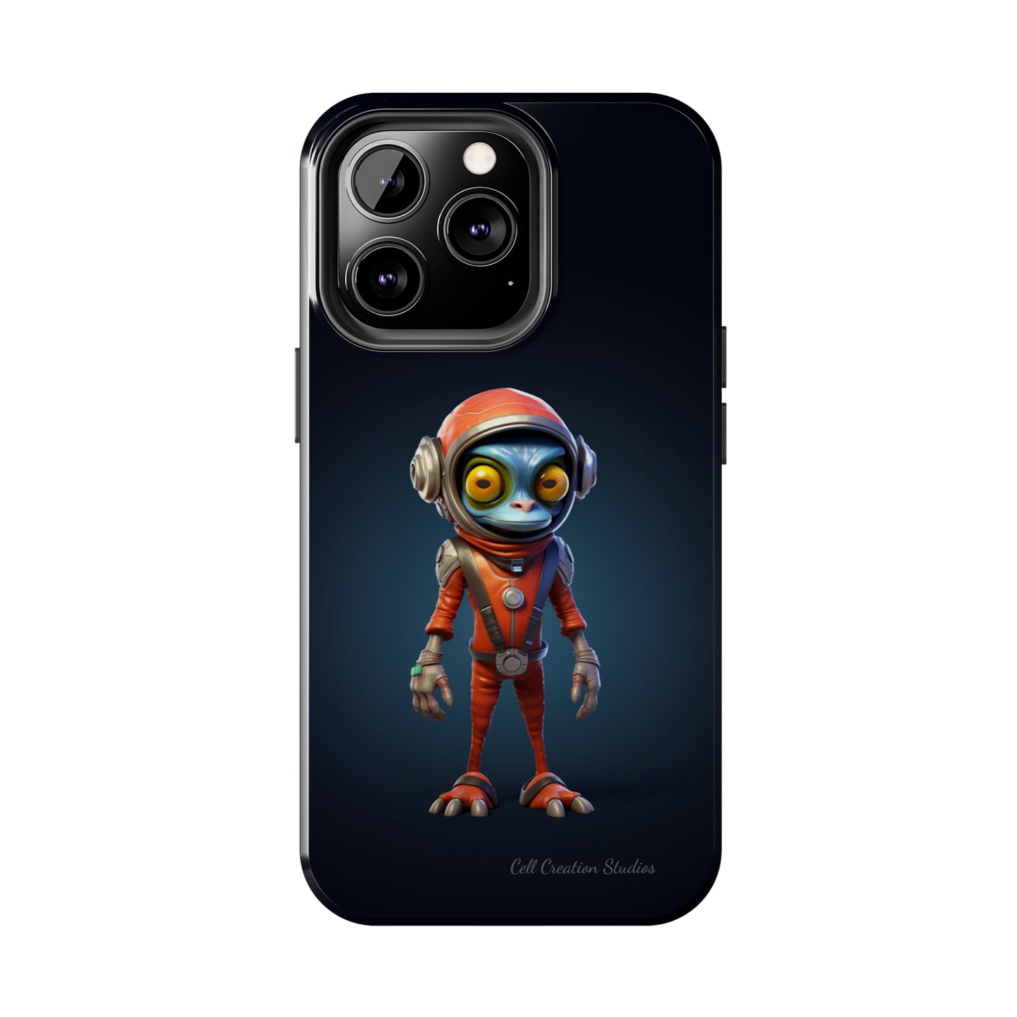 The "AstroGuard" Animated Blue Alien Astronaut Phone Case -Tough Phone Cases