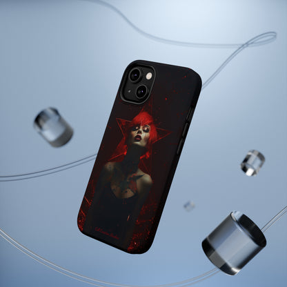 Introducing the "Inked Flame" Cell Phone Case – Embrace Fiery Elegance with a Tattooed Red-Headed Beauty -MagSafe Tough Cases