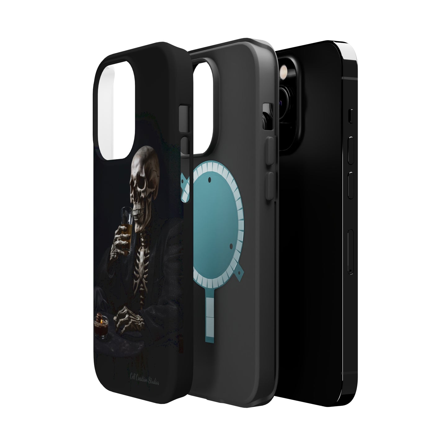 "Embrace the Dark Side with Our Skeleton Drinking Phone Case" -MagSafe Tough Cases