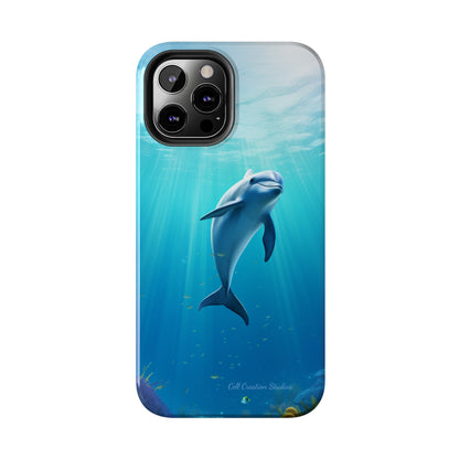 Introducing the "Dolphin Serenity" Cell Phone Case – Dive into Tranquility with a Graceful Dolphin -Tough Phone Cases